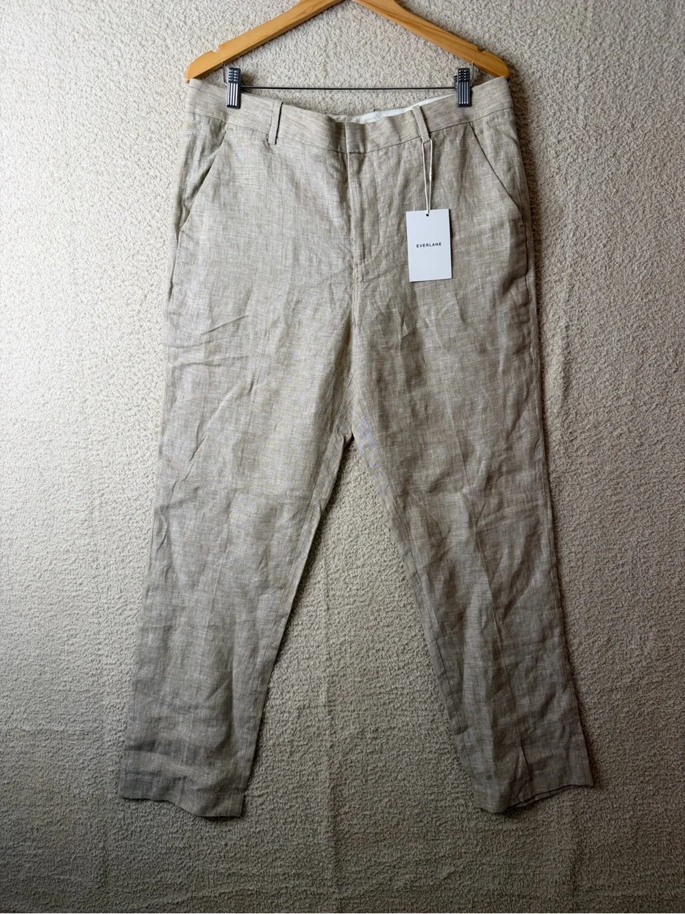 Everlane The Linen Trouser Cornstalk Chambray 34x30 Straight Leg NWT
